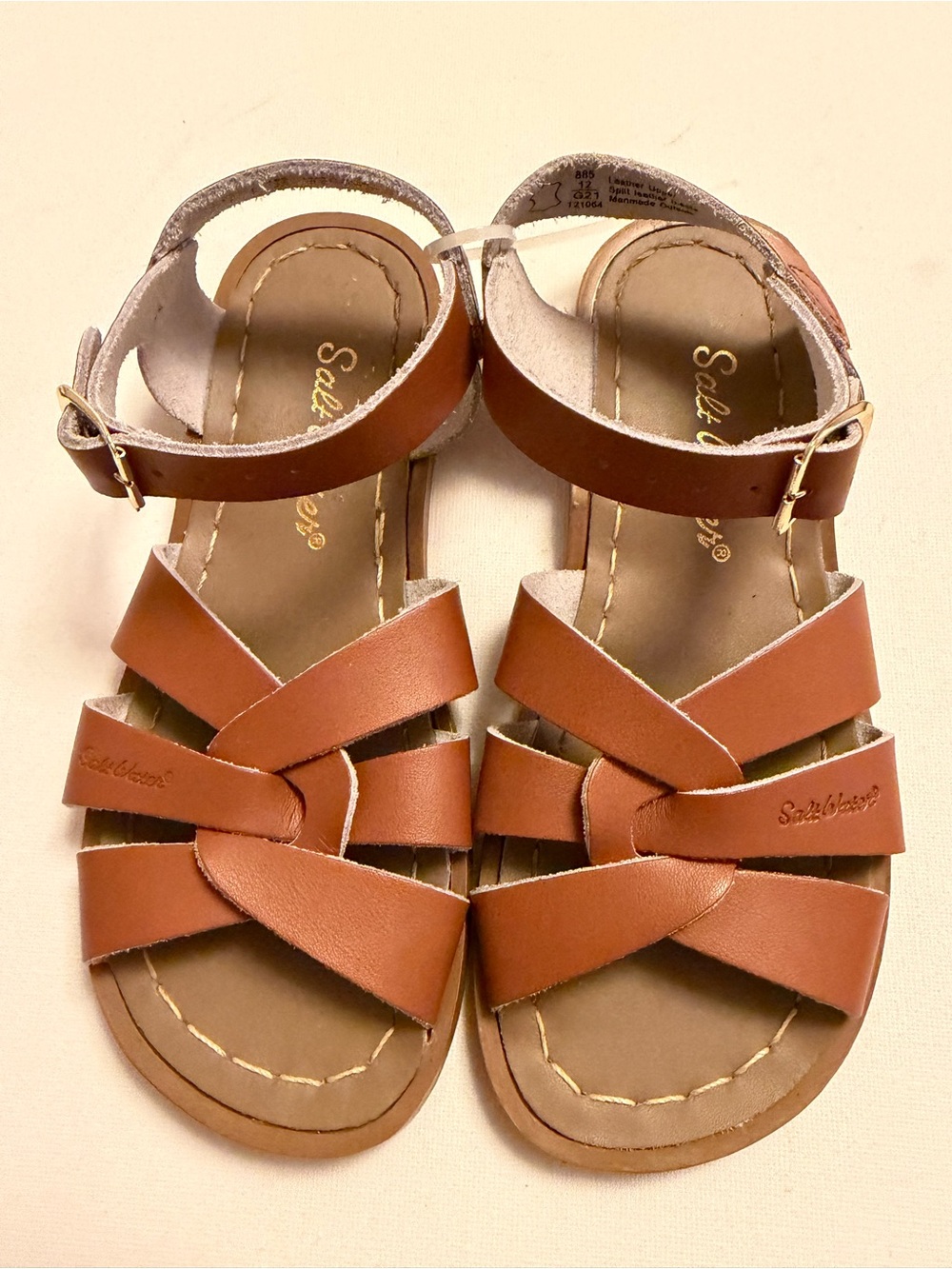 Salt Water by Hoy Kids' Tan Leather Strappy Sandals